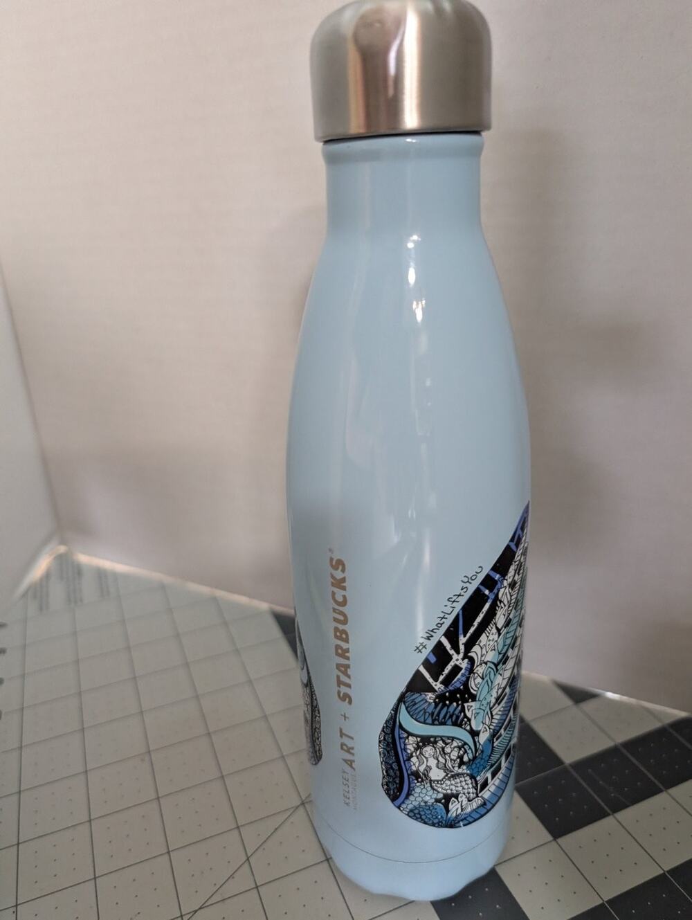 S'well Starbucks Kelsey Art "What Lifts You" Insulated Water Bottle 17oz Light